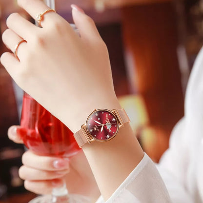 Cupid woman's watch - red