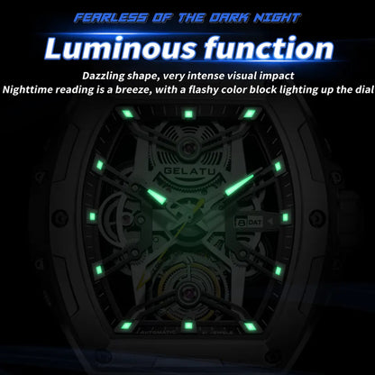 Echo men's mechanical watch - luminous hands and hour markers