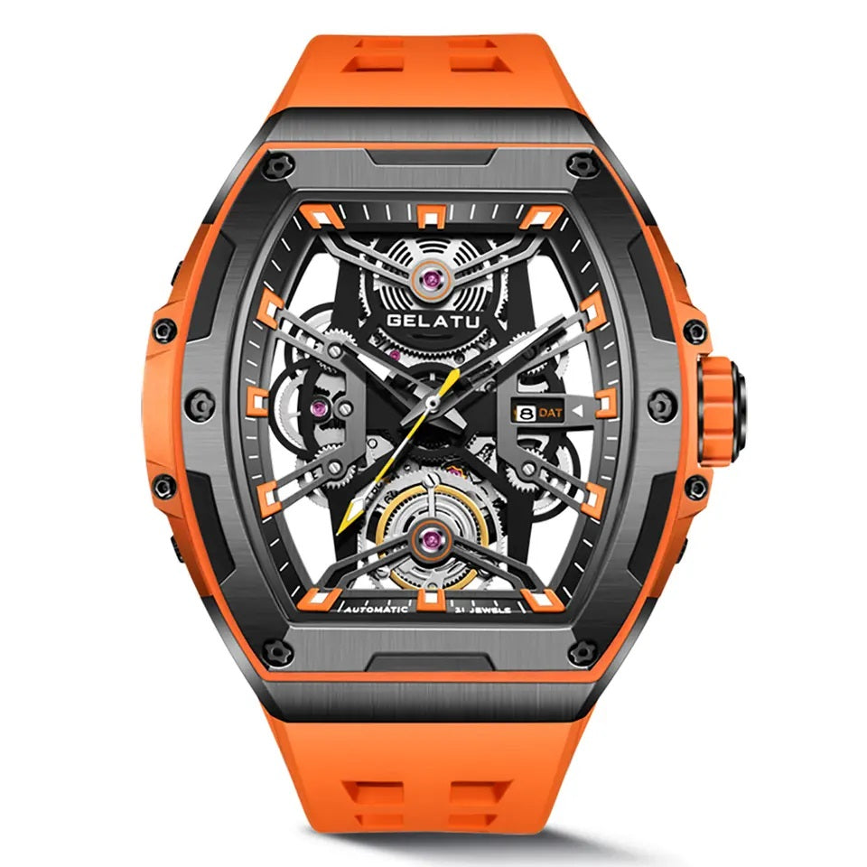 Echo men's mechanical watch - orange