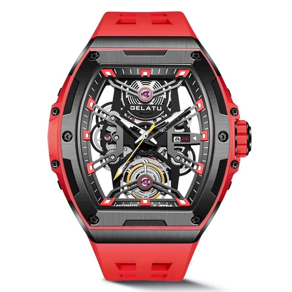Echo men's mechanical watch - red
