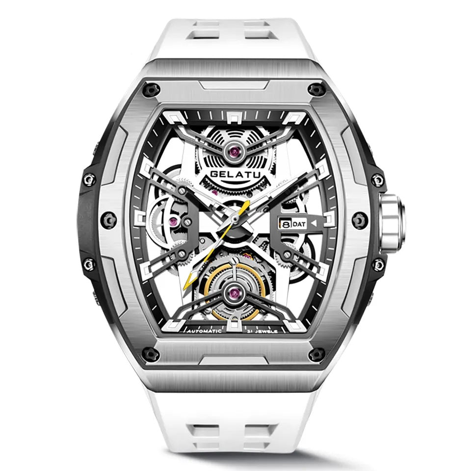 Echo men's mechanical watch - white