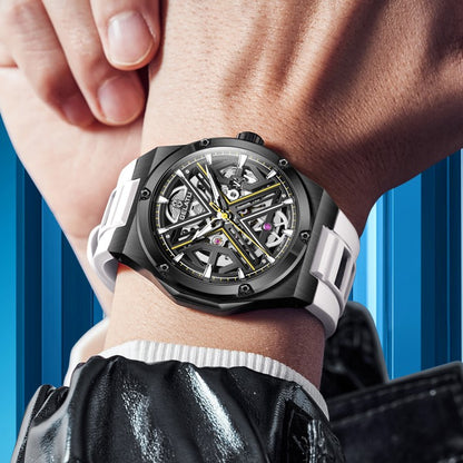 Havoc men's mechanical watch - white