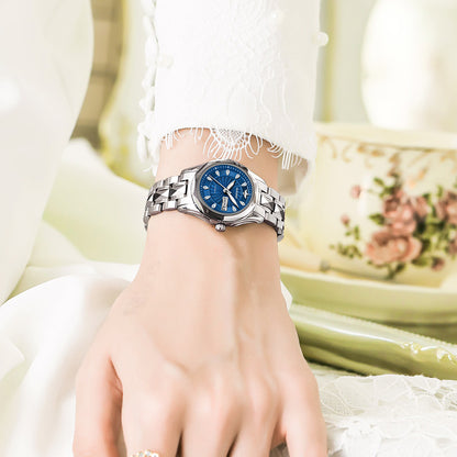 Lefimar OLEVS Drop Duel mechanical watch for couples - blue