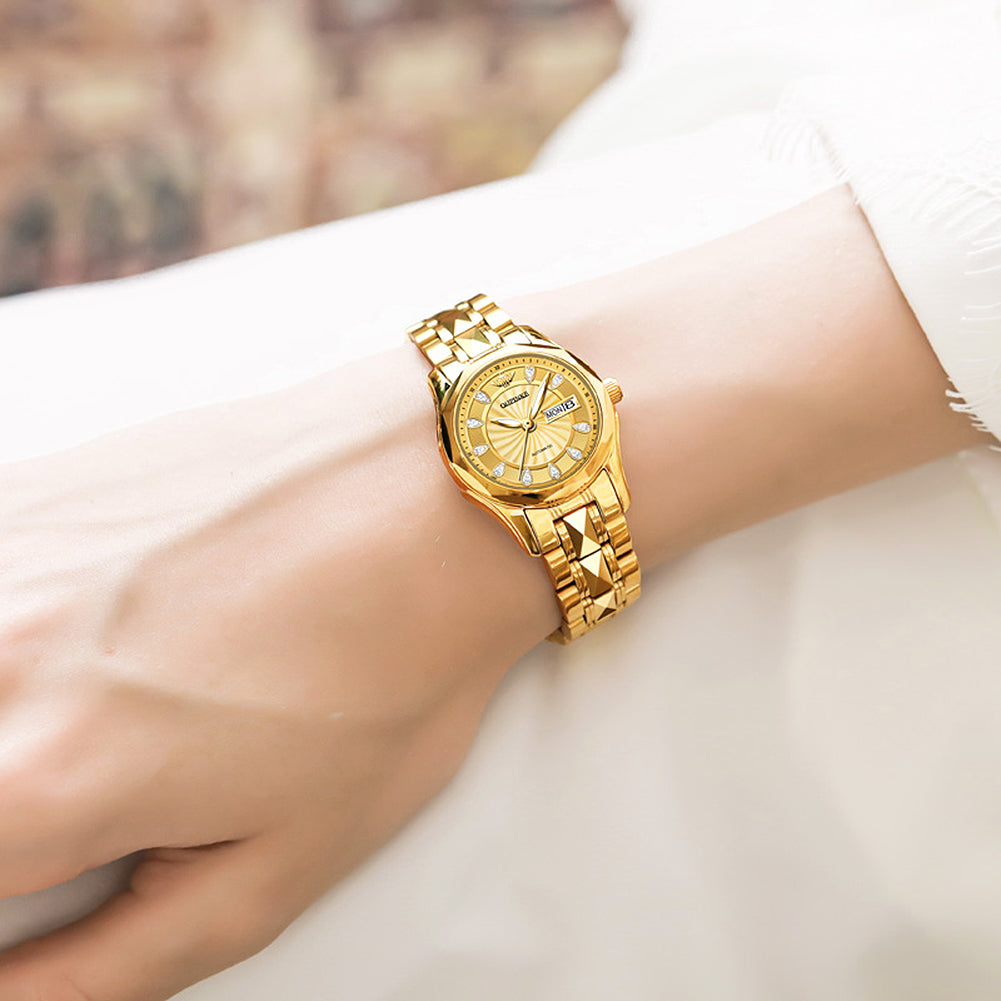 Lefimar OLEVS Drop Duel mechanical watch for couples - gold