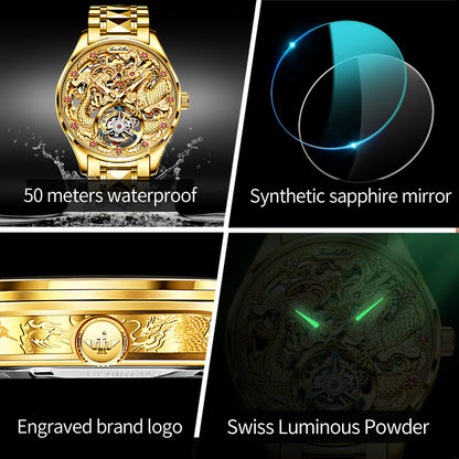 Lefimar - OUPINKE - mechanical women's gold watch - stainless steel strap - properties