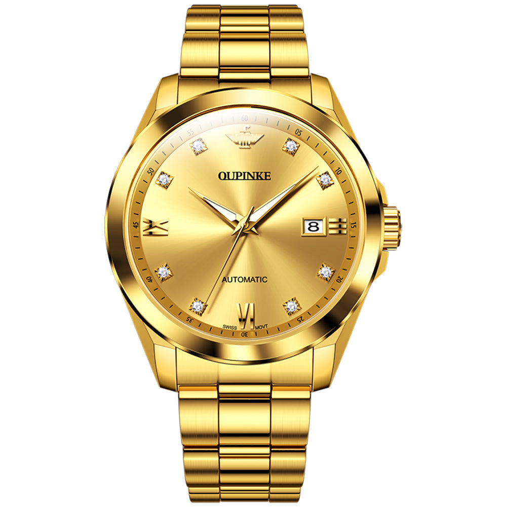 Lefimar - OUPINKE - mechanical men's watch - stainless steel strap - gold