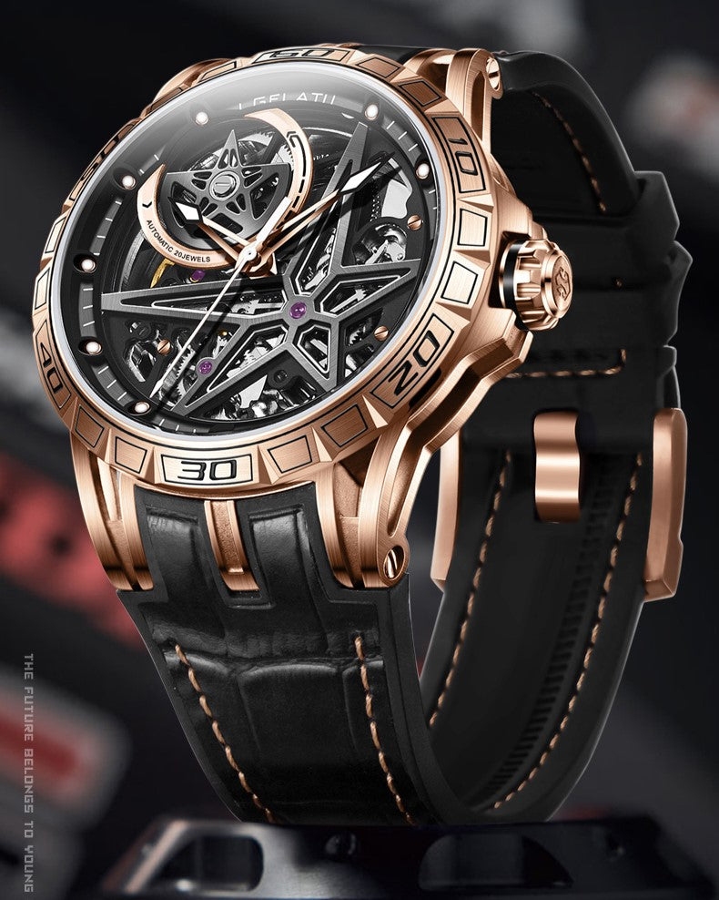 Nova men's mechanical watch - rose gold