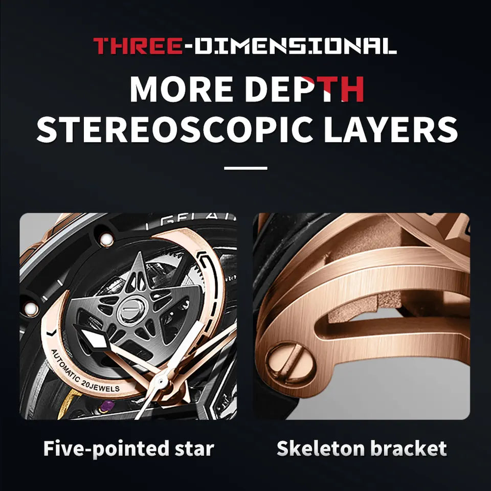 Nova men's mechanical watch - stereoscopic layers