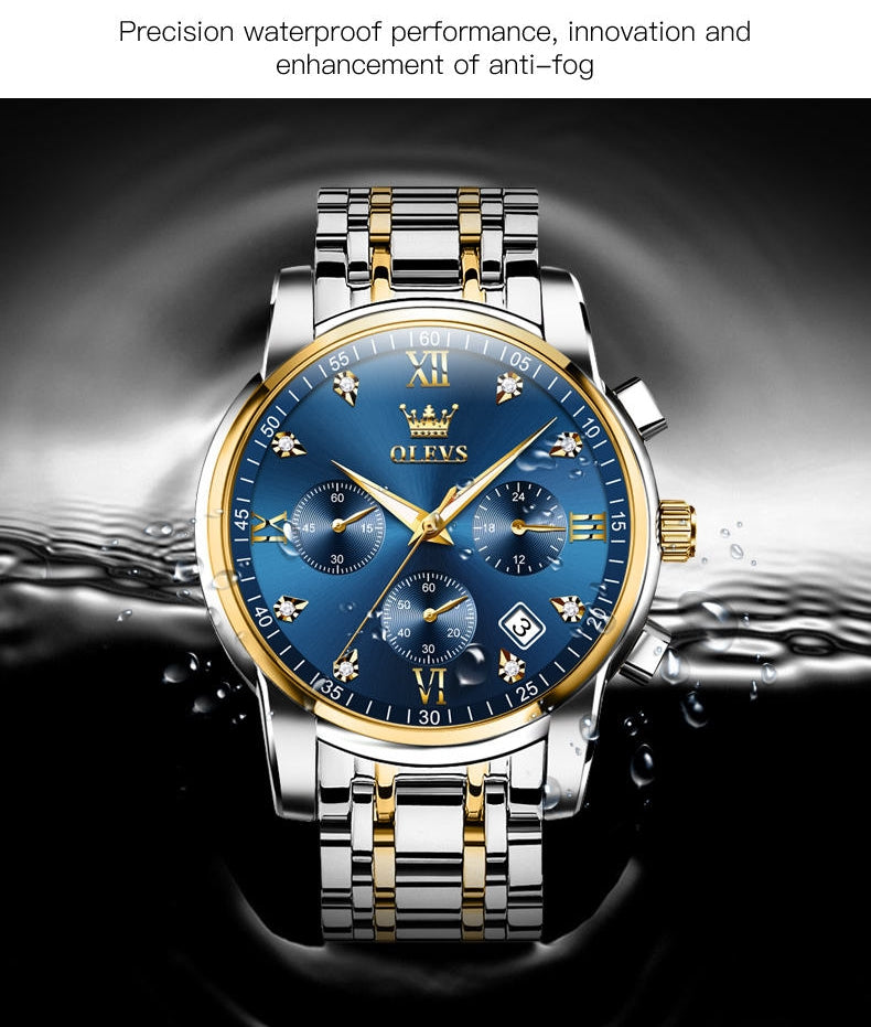 Apex chronograph men's watch - waterproof and water resistant
