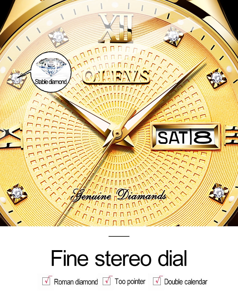 Lefimar OLEVS Apollo Globe Men's Mechanical Watch - Gold