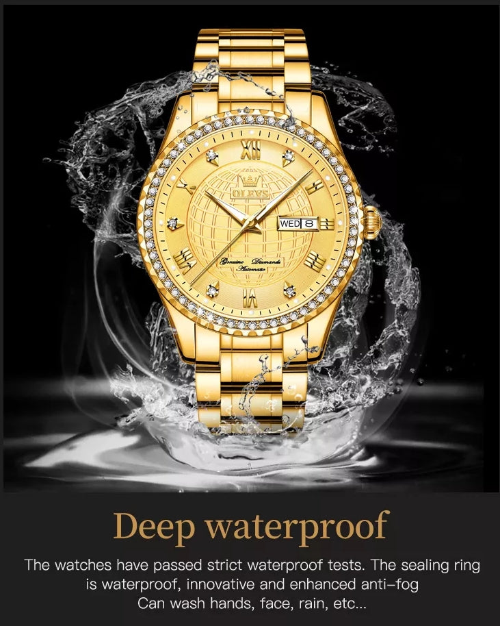 Deep waterproof men's watch
