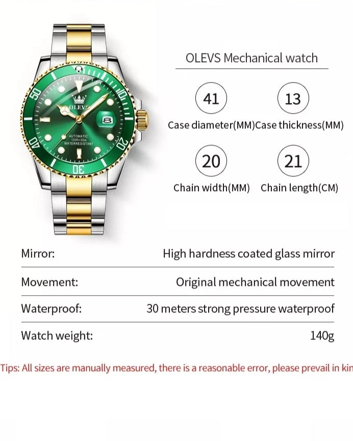 Pondo men's mechanical watch - properties
