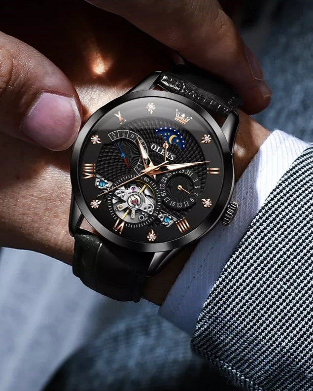 Phantom Space chronograph mechanical men's watch - black