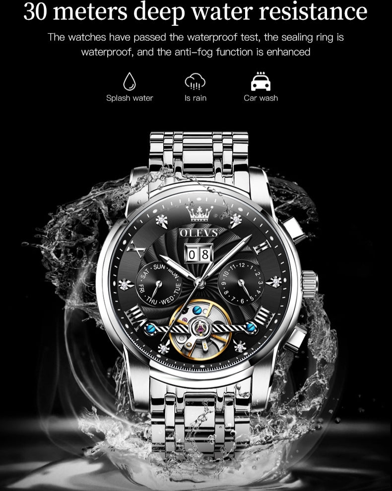 Phantom Vortex chronograph mechanical men's watch - waterproof