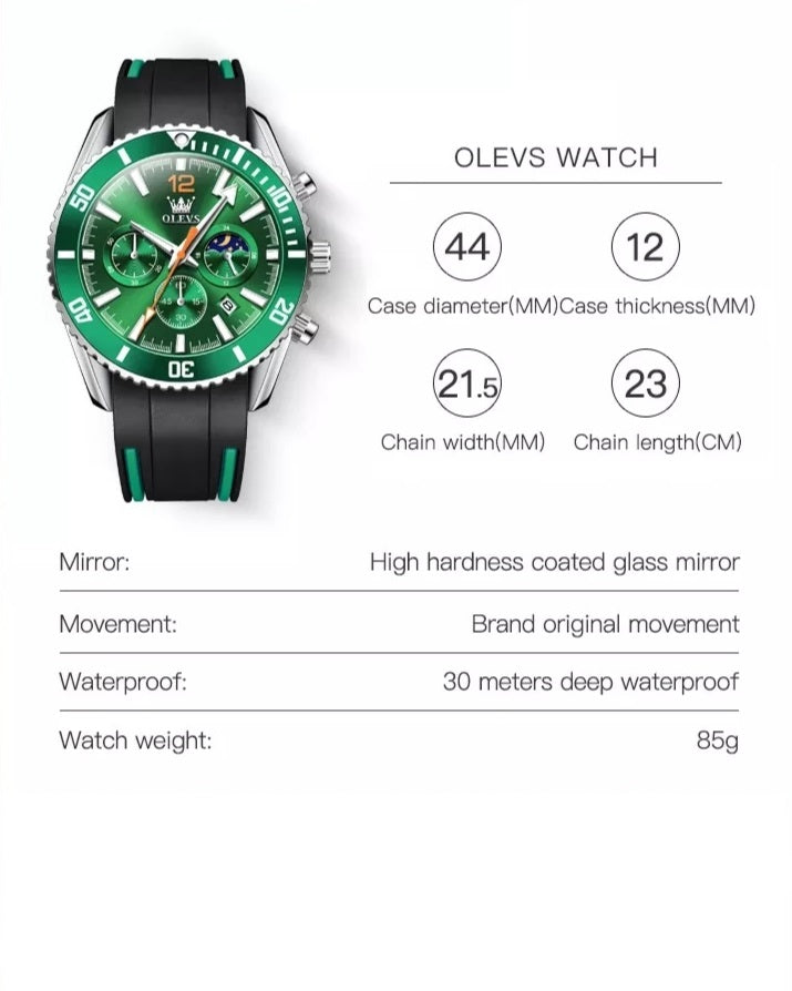 Revolution men's chronograph quartz watch - properties