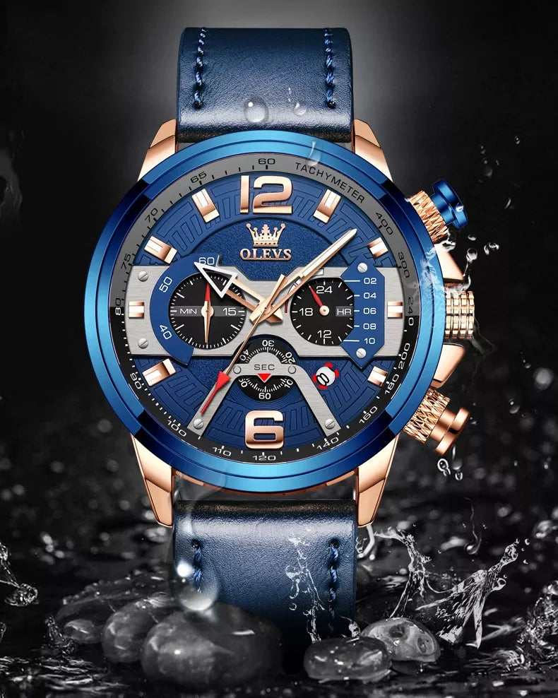 Spec men's chronograph quartz watch - waterproof and water resistant and resistance