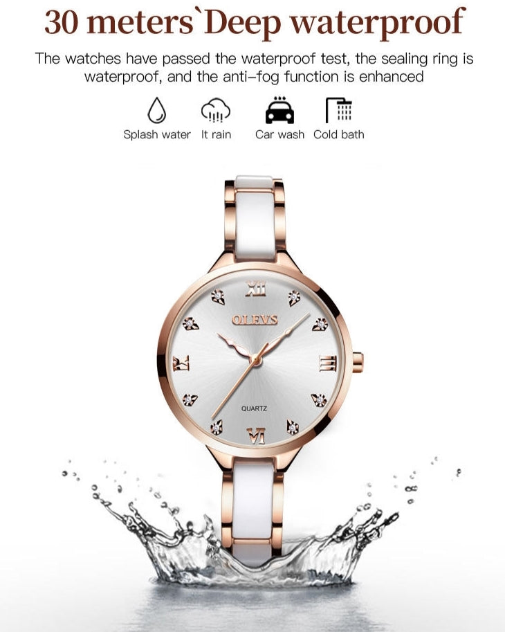 Royal Checkers women's quartz watch - waterproof and water resistant and resistance