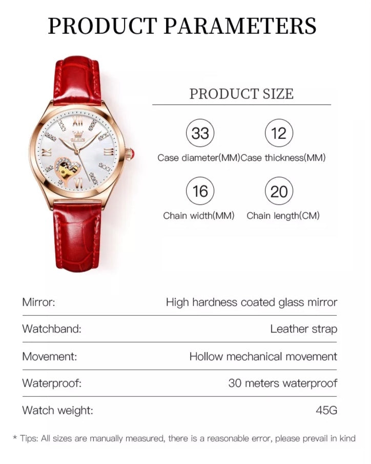 Vista women's mechanical watch - properties