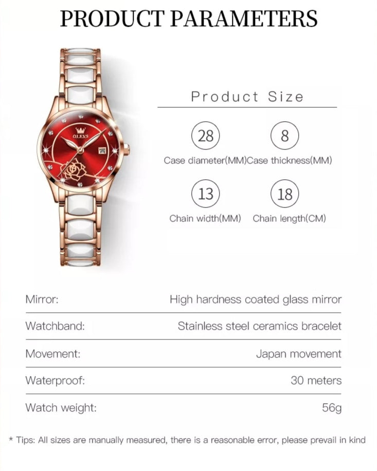 Rose women's quartz watch - properties