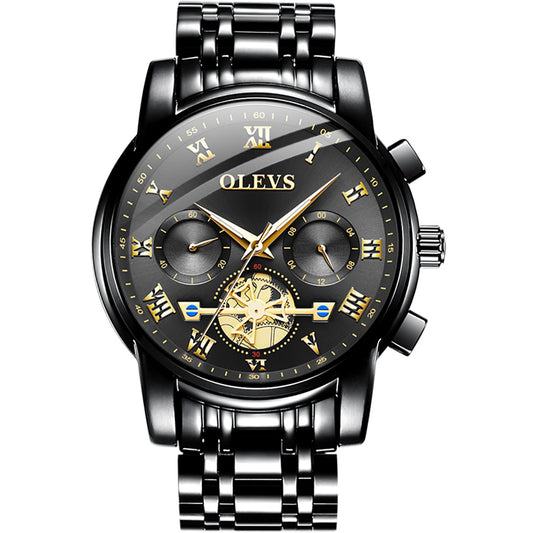 Phantom Gold men's mechanical watch - black