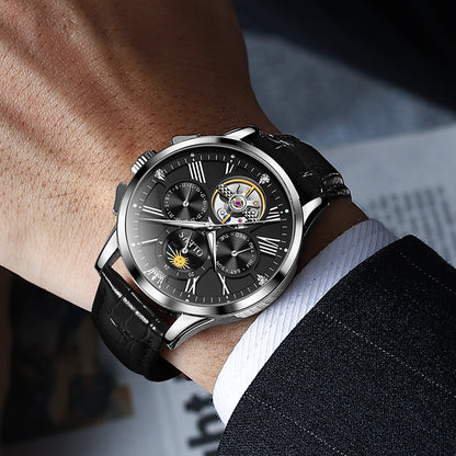 Phantom Retro men's chronograph mechanical watch - black