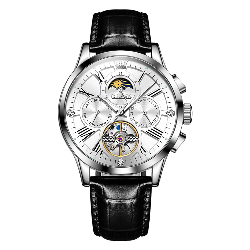 Phantom Retro men's chronograph mechanical watch - white