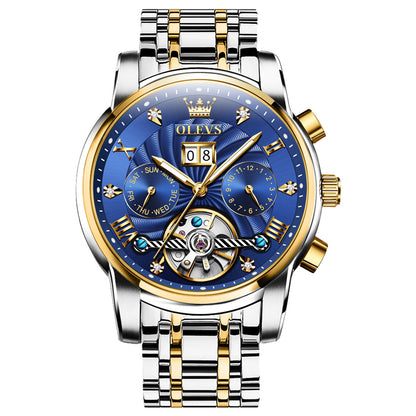 Phantom Vortex chronograph mechanical men's watch - blue