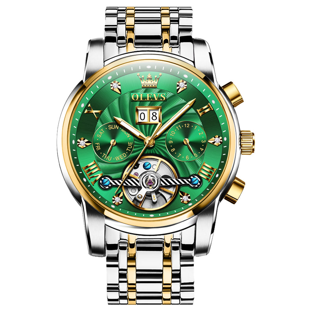 Phantom Vortex chronograph mechanical men's watch - green