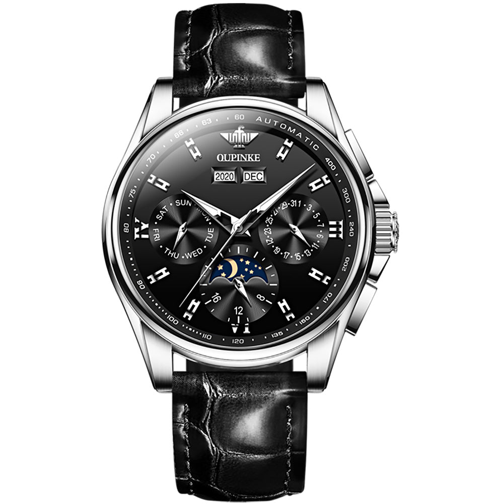 Plam chronograph mechanical men's watch - black