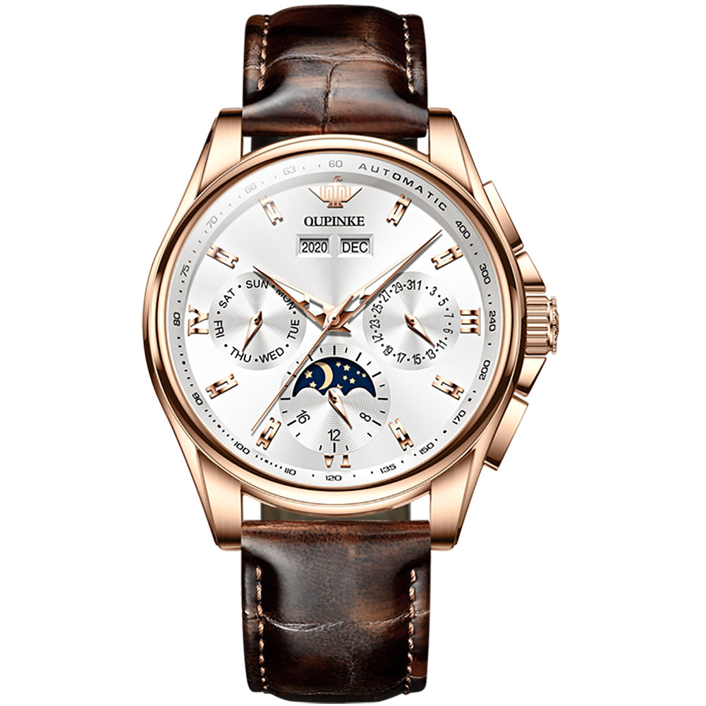 Plam chronograph mechanical men's watch - white