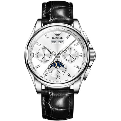 Plam chronograph mechanical men's watch - whitePlam chronograph mechanical men's watch - white