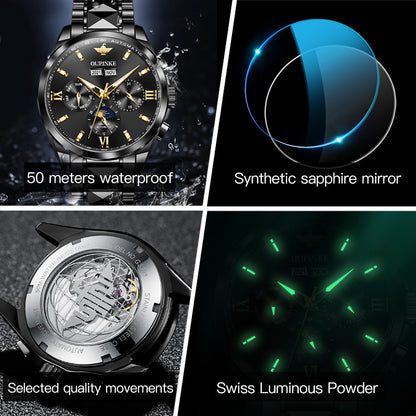 Plamsty chronograph mechanical men's watch - properties