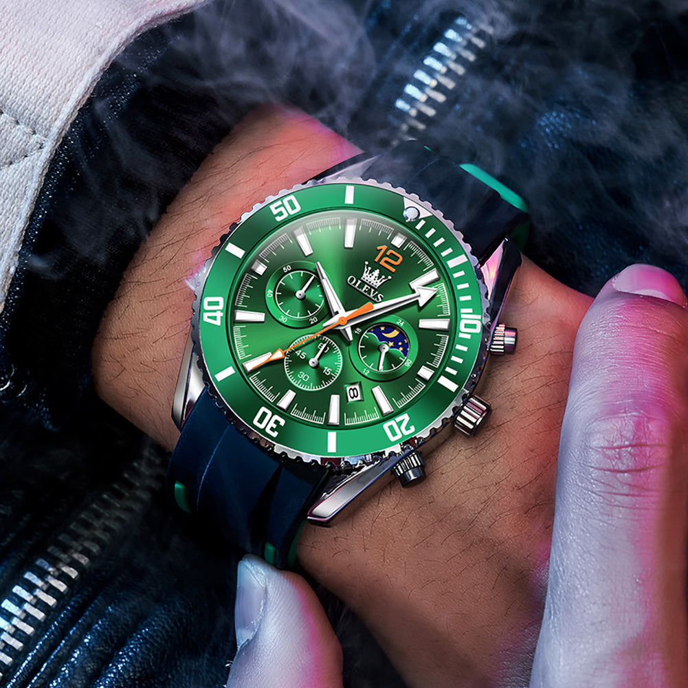 Revolution men's chronograph quartz watch - green