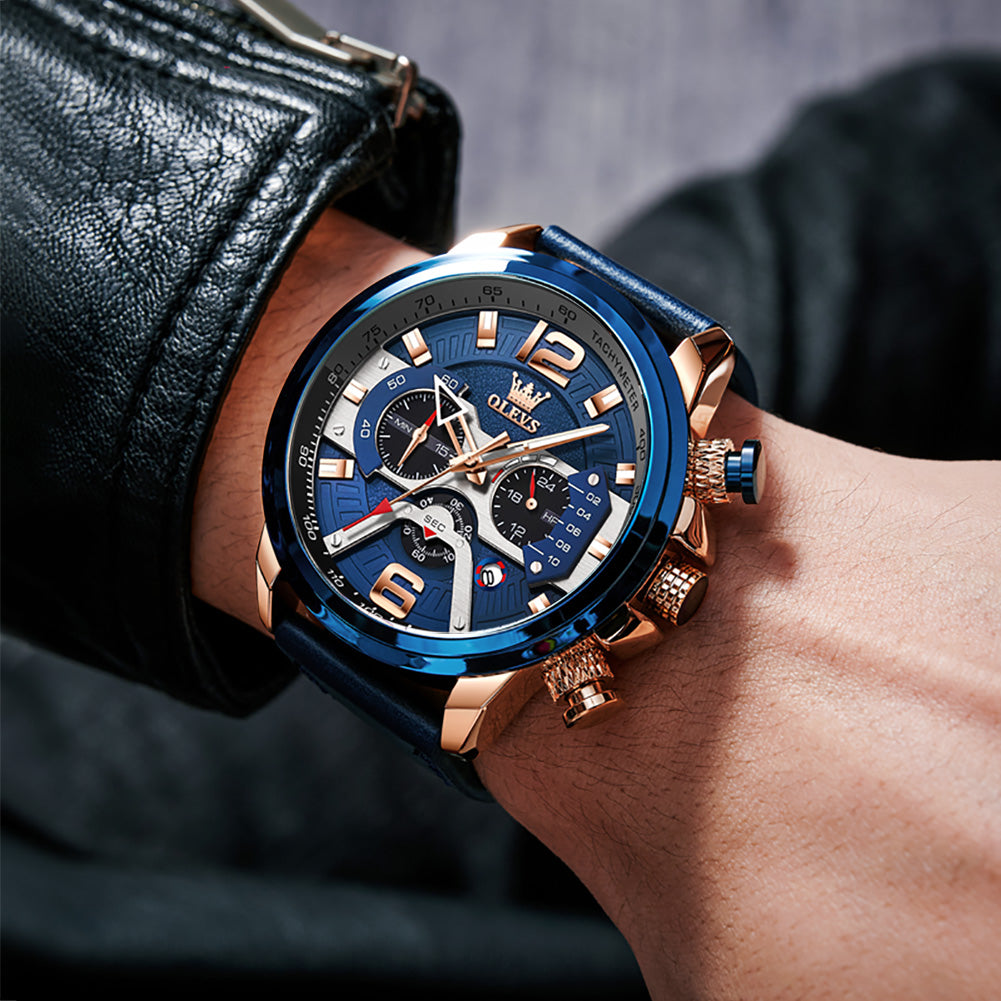Spec men's chronograph quartz watch - blue