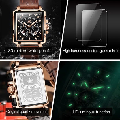 Squares men's chronograph mechanical watch - properties