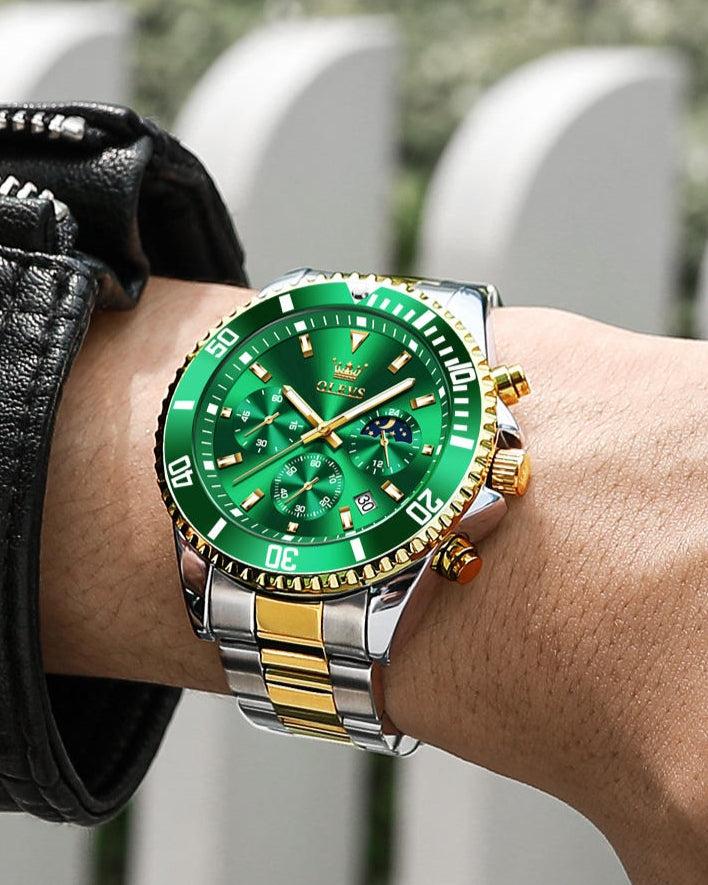 Striker men's chronograph quartz watch - green