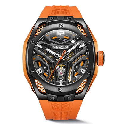 Titan men's mechanical watch - orange