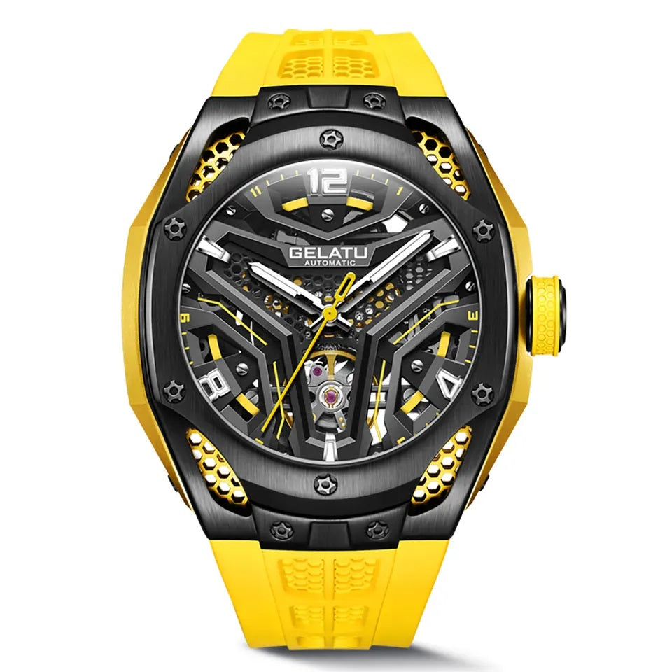 Titan men's mechanical watch - yellow