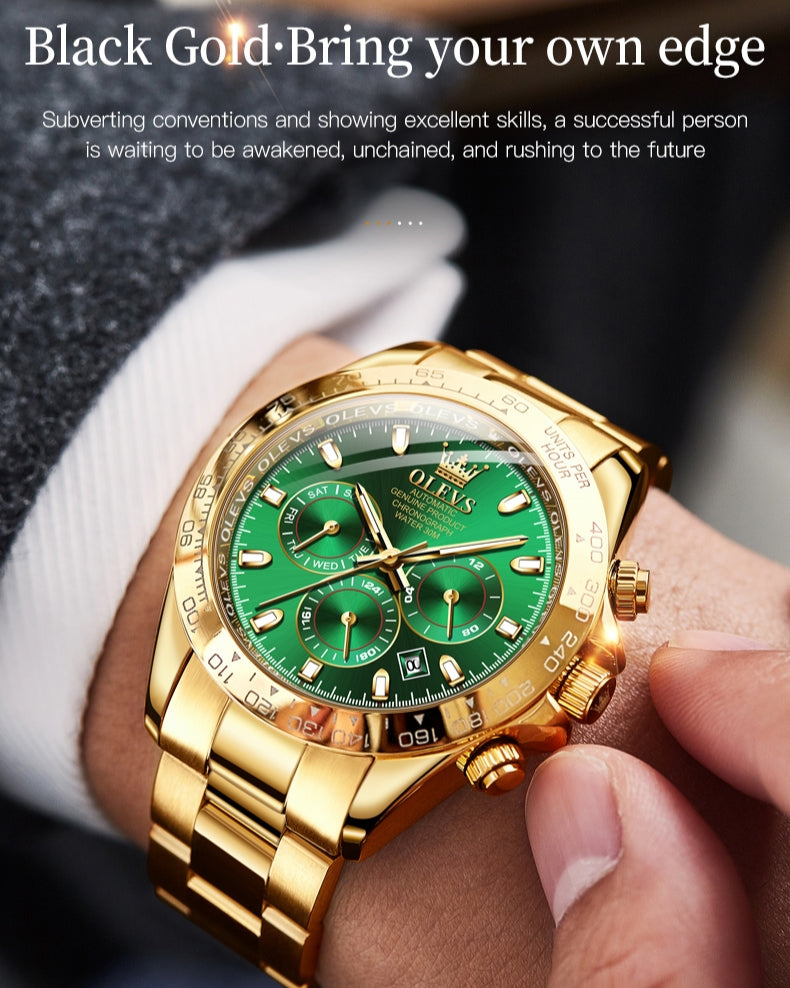 Vault men's chronograph mechanical watch - green
