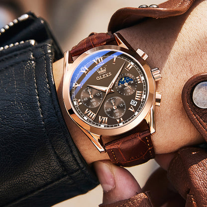 Chronos men's chronograph quartz watch - brown and bronze
