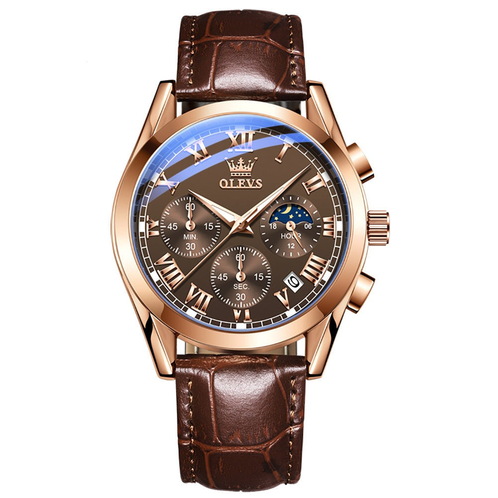 Chronos men's chronograph quartz watch - brown and bronze
