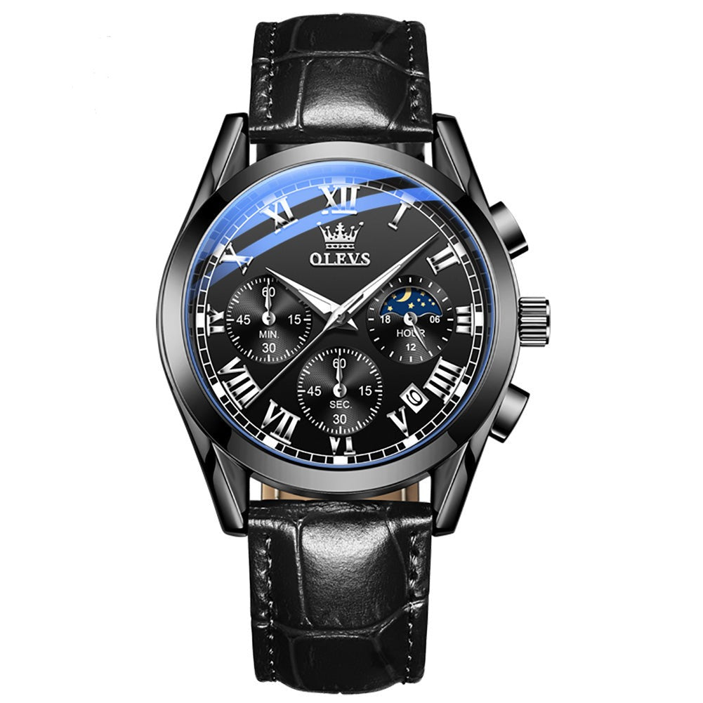 Chronos men's chronograph quartz watch - black