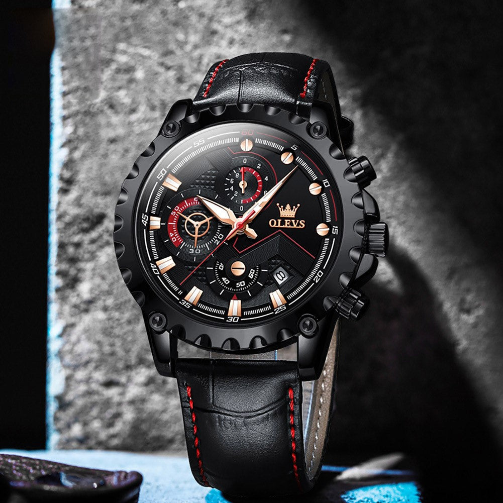 Voyager men's chronograph quartz watch - black
