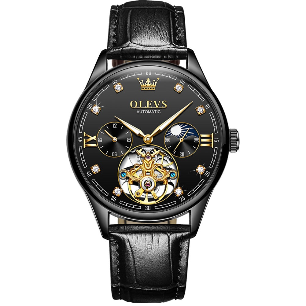 Supreme men's chronograph mechanical watch - all black