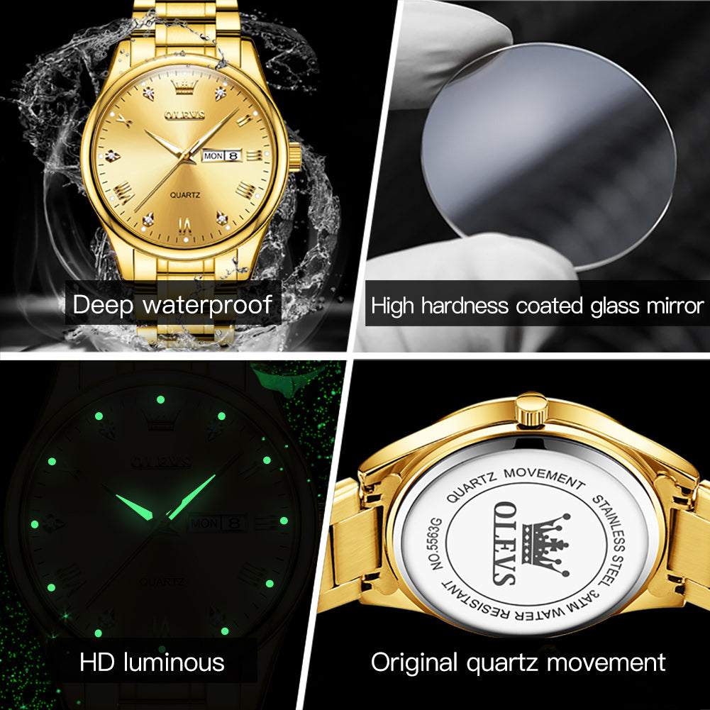OLEVS Couple Watch Set Original For Men Business Women Fashion Casual  Waterproof Stainless Steel Quartz Ladies Wristwatches - AliExpress