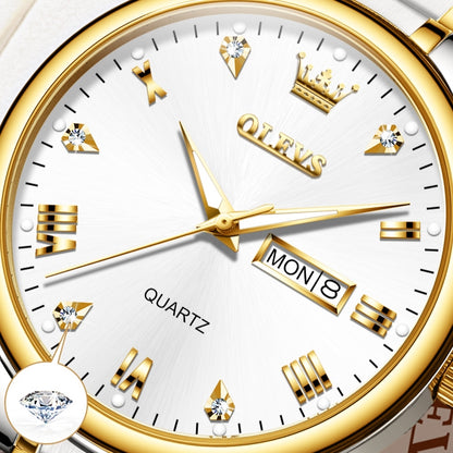 Lefimar OLEVS - Quartz Watch - Stainless Steel Strap - Apollo - White