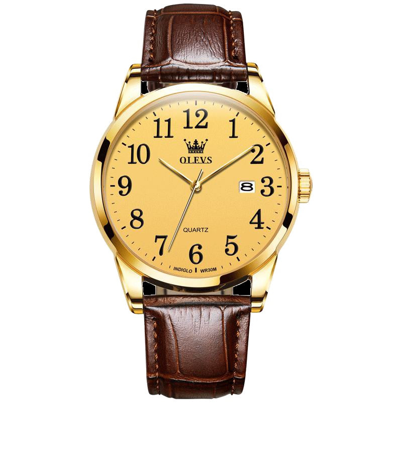 Native hide couples watch - gold