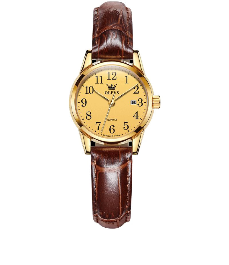 Native hide couples watch - gold