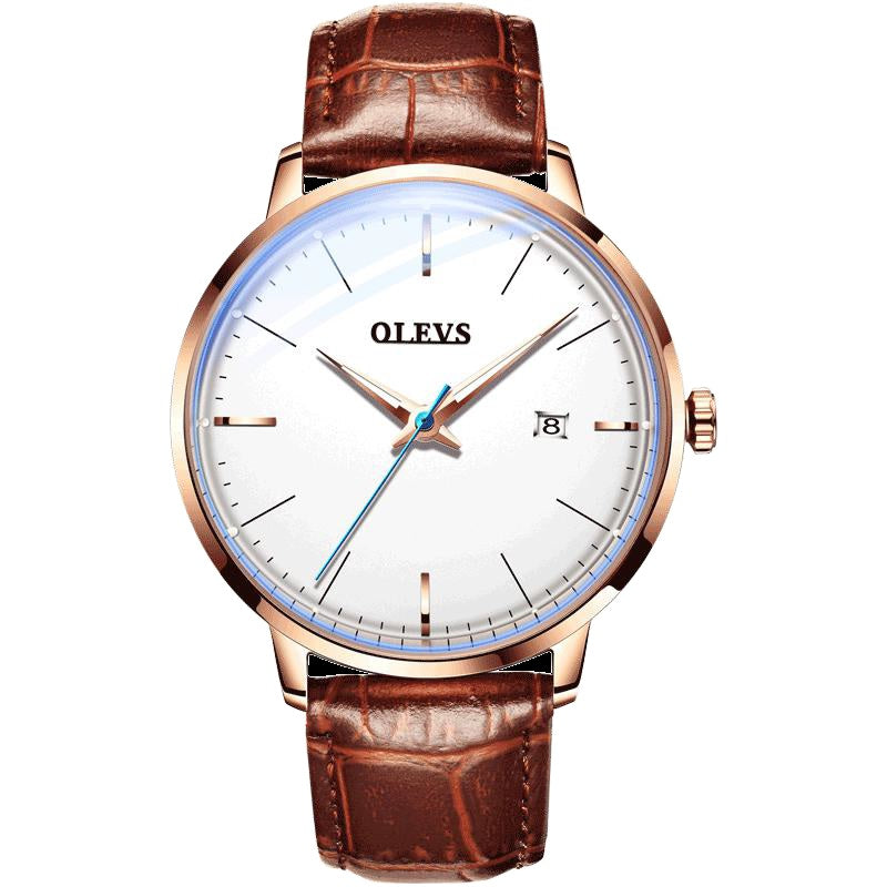 Muse mens watch - white - leather