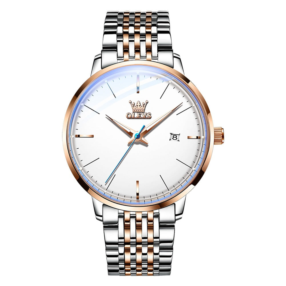 Muse mens watch - white - stainless steel